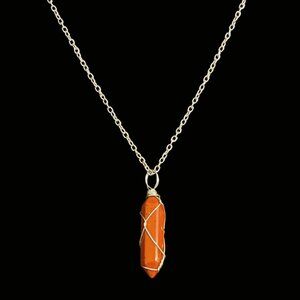 Visual Bliss Co handcrafted wire wrapped Jasper necklace.